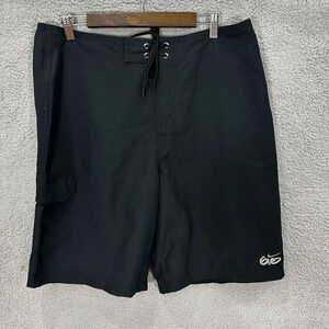 Nike 6.0 Board Shorts black mens 36 VTG OG Trunks‎ swim cargo pocket